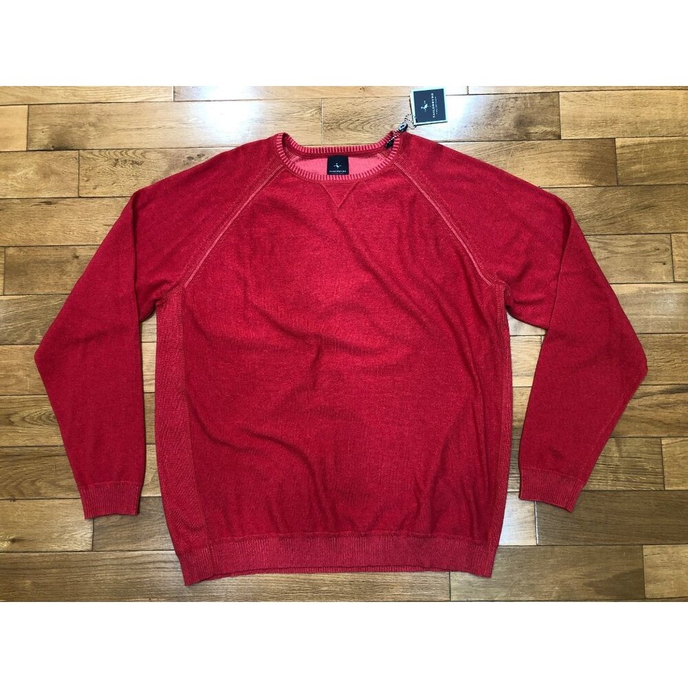 NWT Tailorbyrd 100% Cotton Crew Neck Classic Knit Sweater Nantucket Red Size XL